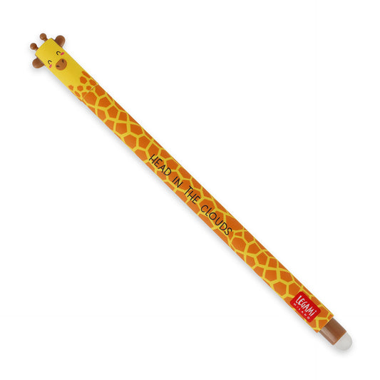 Legami Giraffe-themed pencil with 'Head in the Clouds' text on a white background