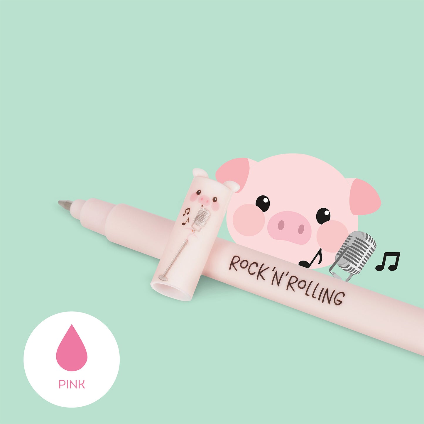 Cow + Piggy + Donkey + Rooster - Farm, Sweet Farm | 4 Erasable Gel Pens