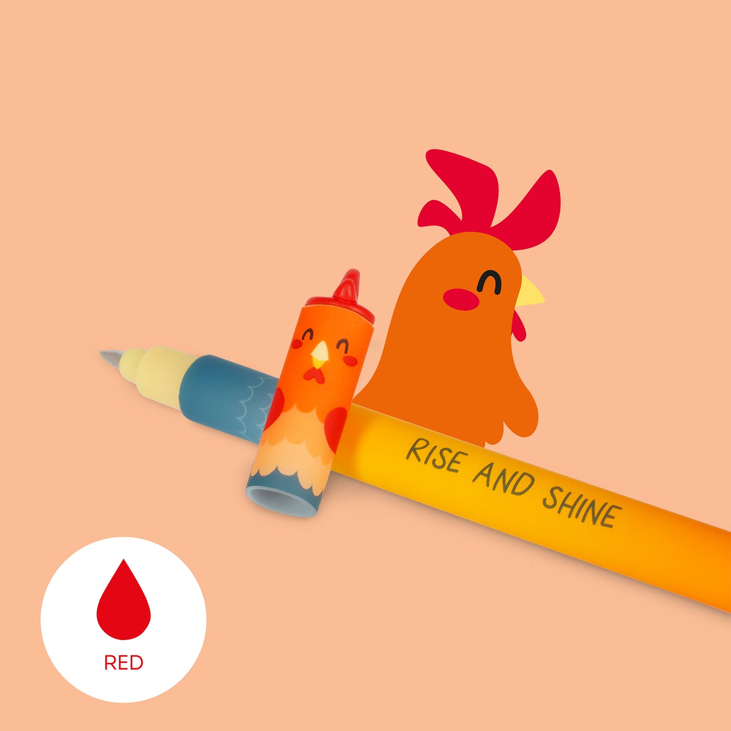 Cow + Piggy + Donkey + Rooster - Farm, Sweet Farm | 4 Erasable Gel Pens