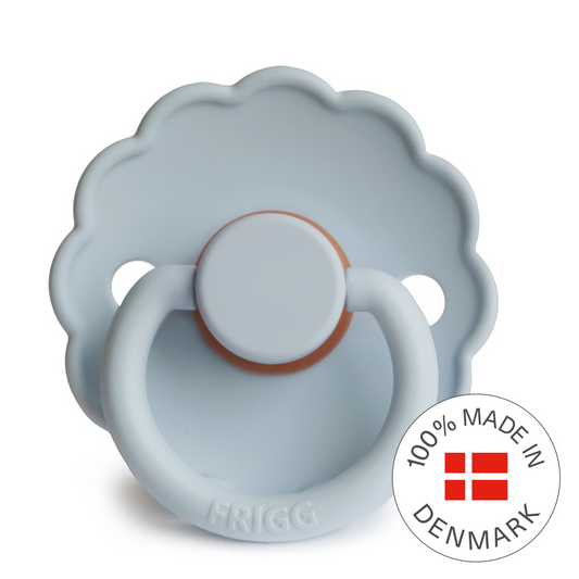 Powder Blue | Daisy | Round Latex Pacifier | Made in Denmark