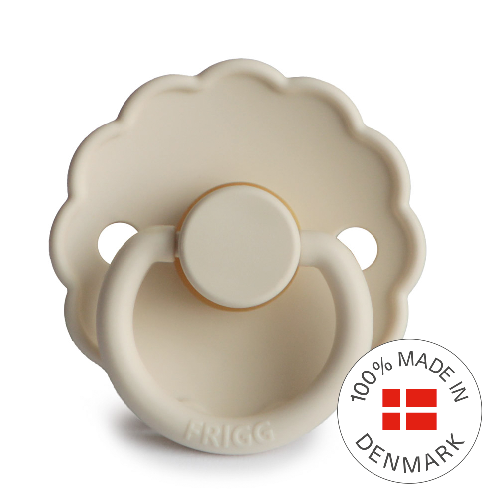 Cream | Daisy | Round Latex Pacifier | Made in Denmark