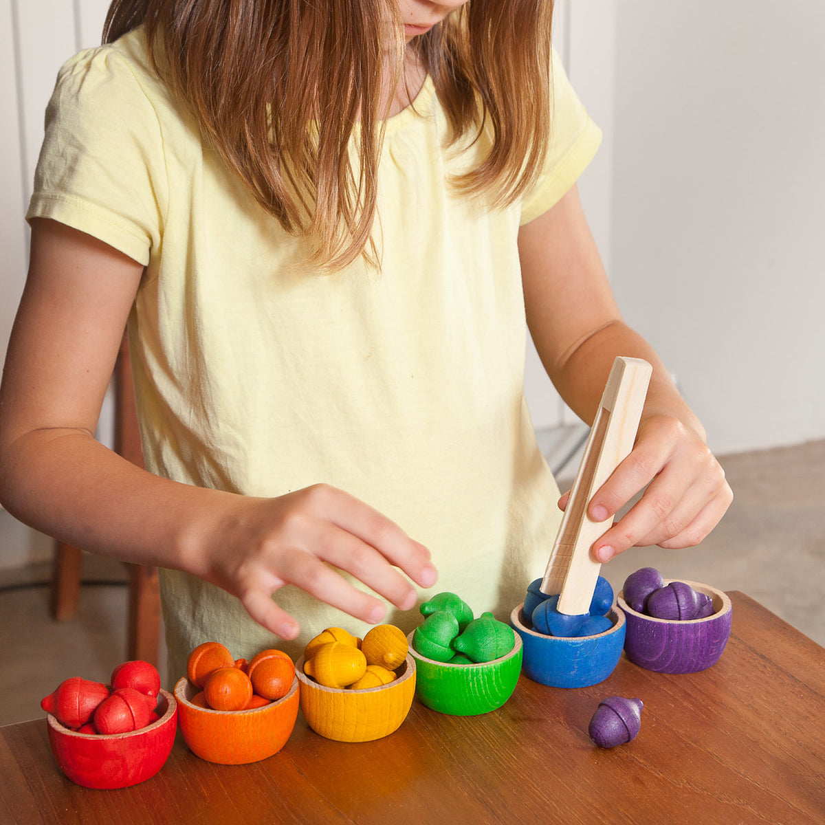 Bowls & Acorns | Wooden Toys for Kids | Open-Ended Play Set