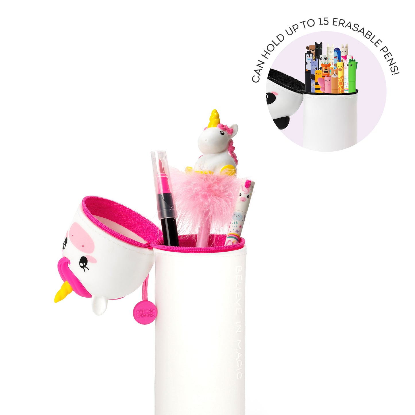 Unicorn "Believe in Magic" | 2-In-1 Silicone Pencil Case