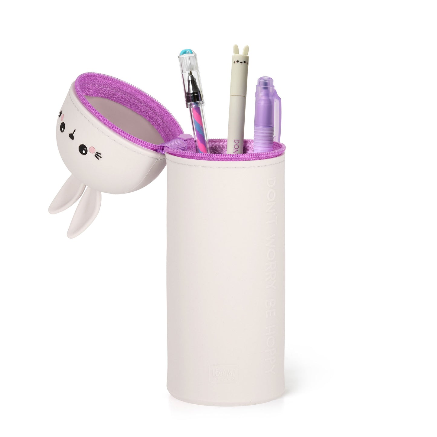 Bunny "Don't Worry Be Hoppy" | 2-In-1 Silicone Pencil Case