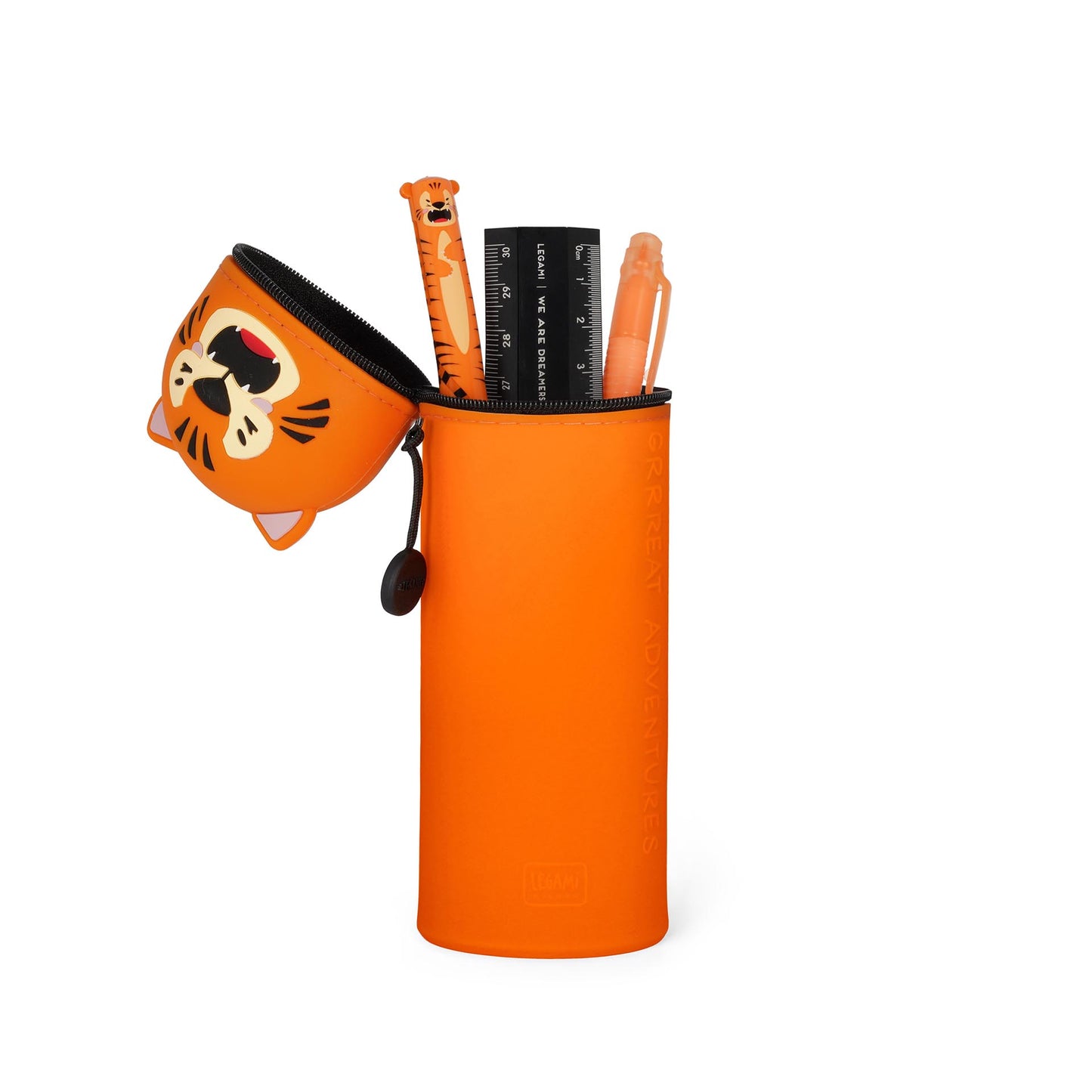 Tiger "Grrreat Adventures" | 2-In-1 Silicone Pencil Case