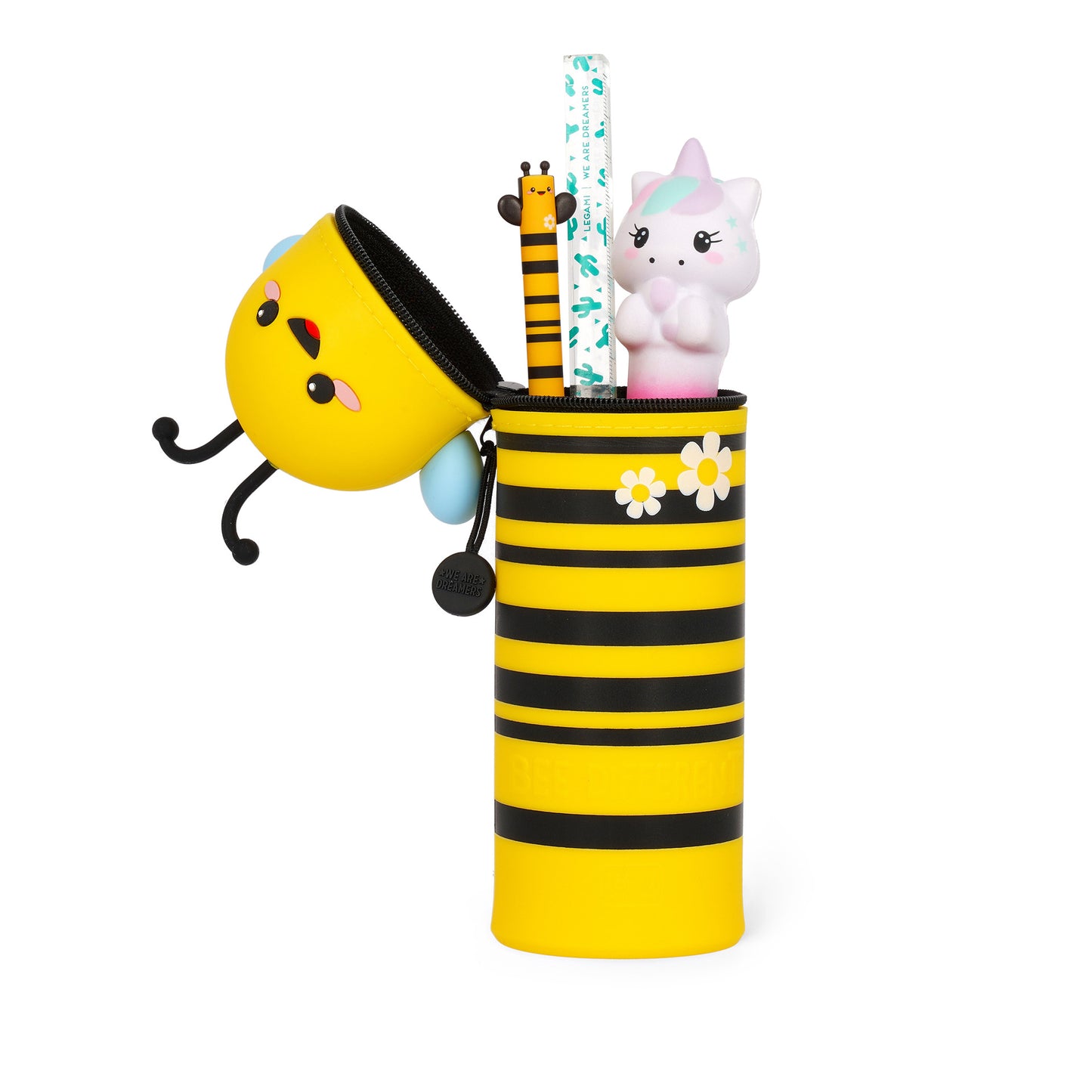 Bee "Bee Different" | 2-In-1 Silicone Pencil Case