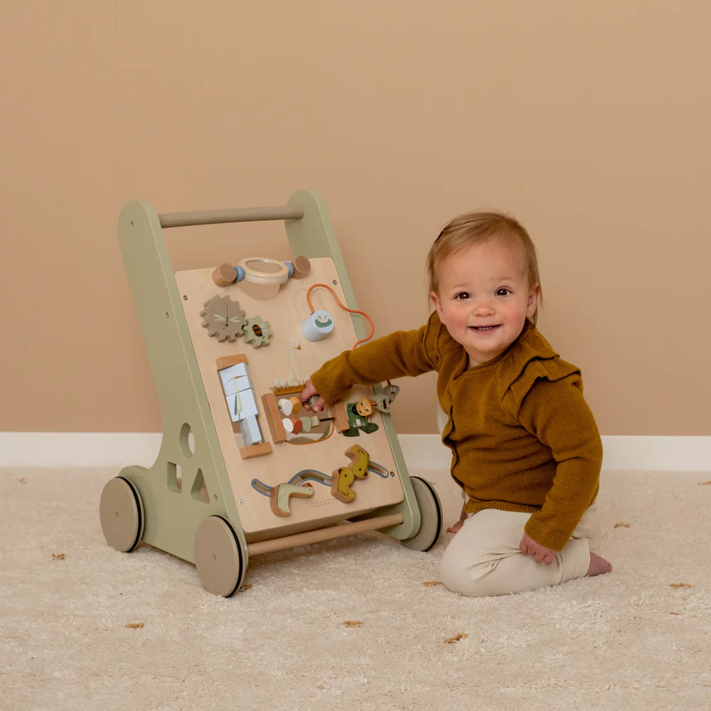 Little Goose Baby Walker | Wooden Push Along Trolley | Wooden Toddler Activity Toy