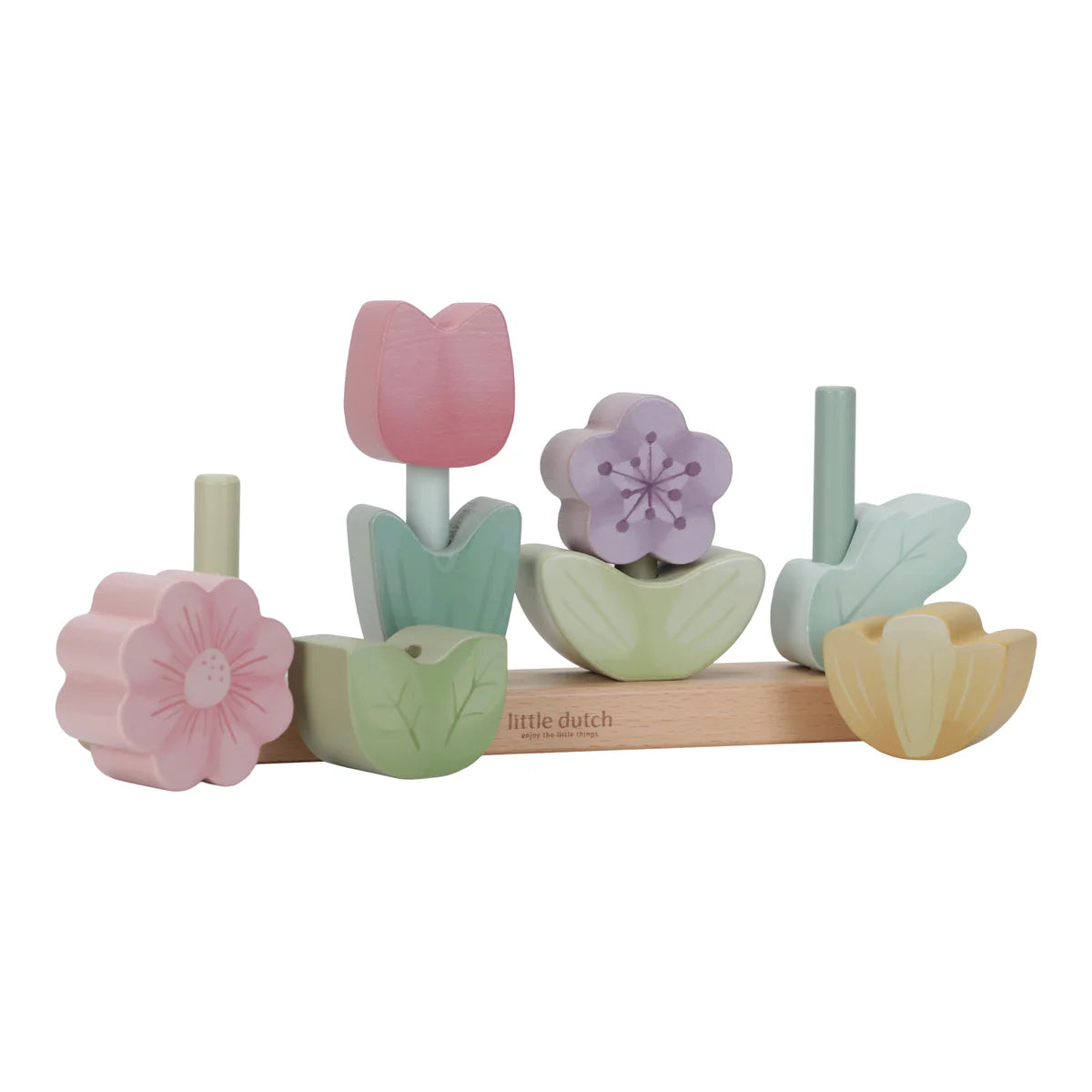 Flowers Stacker Fairy Garden | Wooden Toy for Creative Play & Nursery Decor