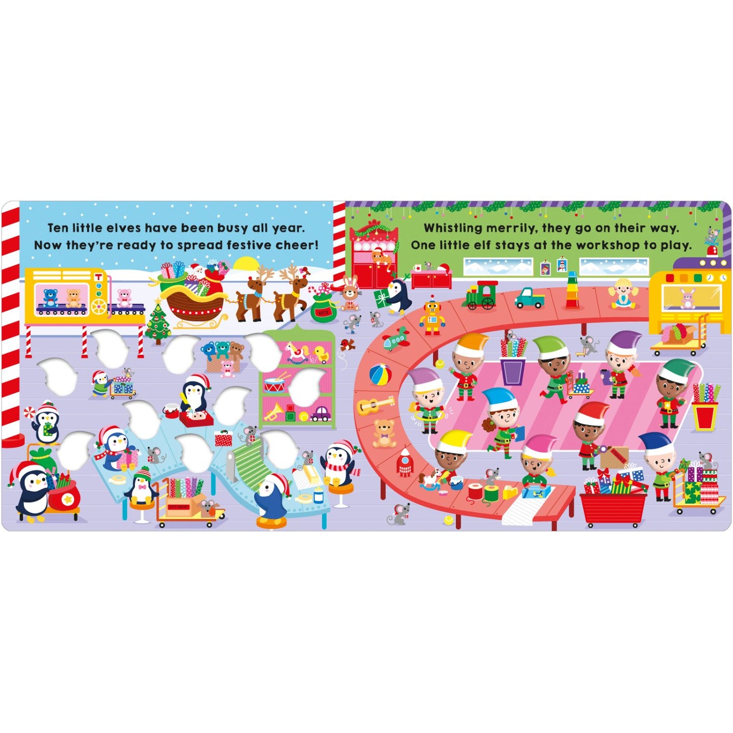 Ten Little Elves - With festive squishy heads! | Interactive Board Book for Toddlers