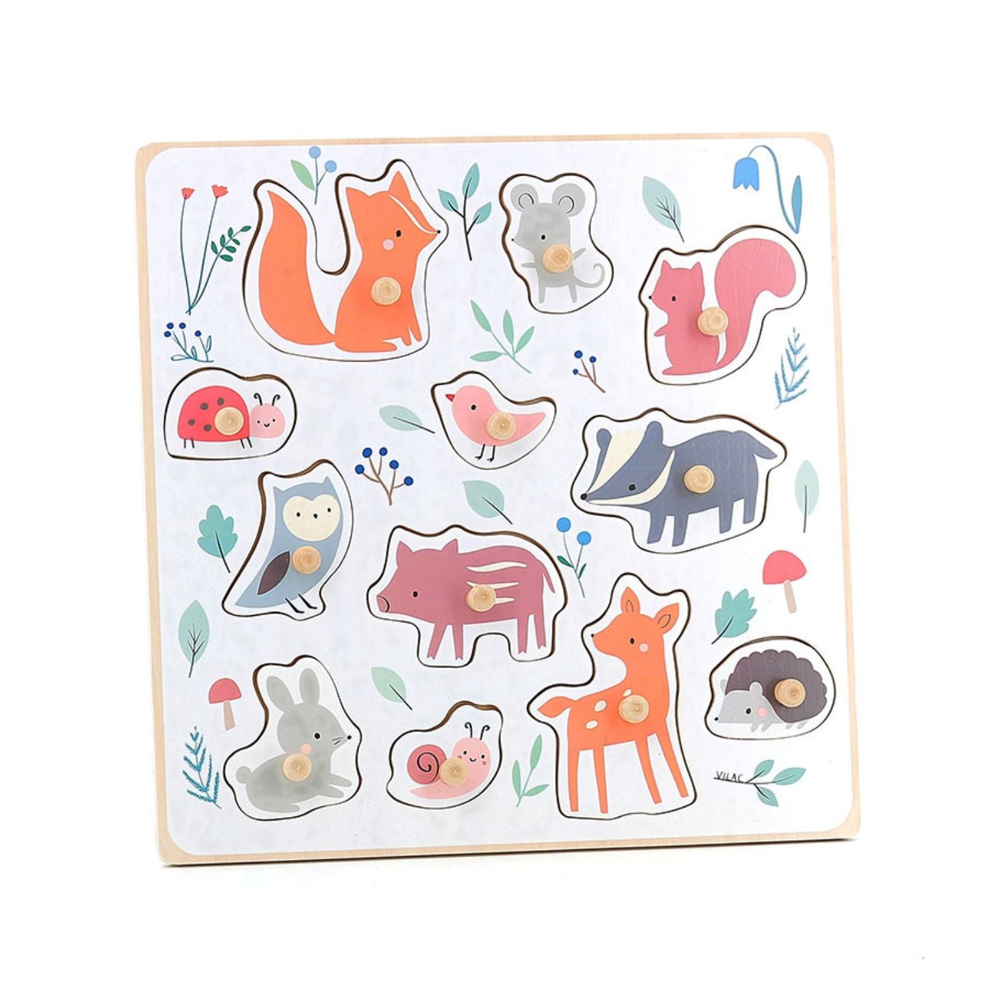 Forest Animals Peg Puzzle | Designed by Sarah Betz | Wooden Toddler Activity Toy