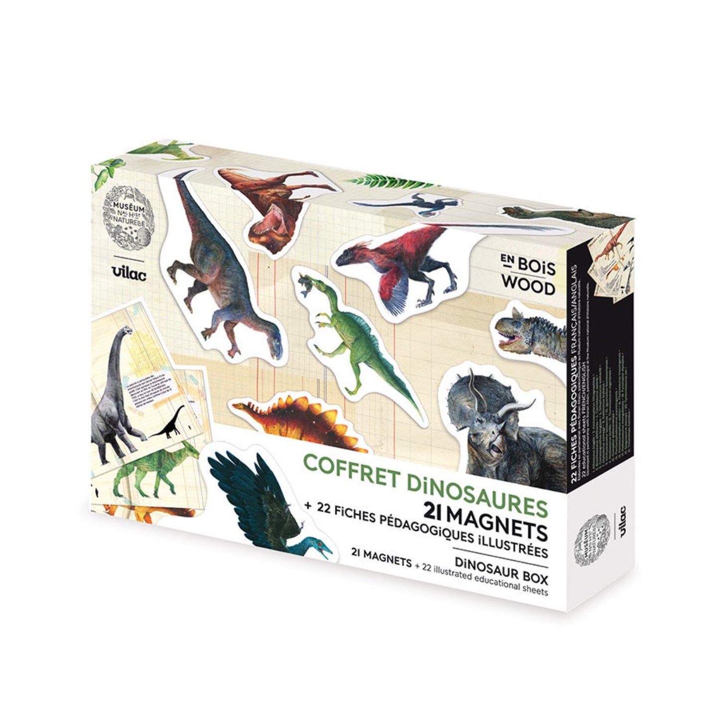 Dinosaur Magnets | Muséum National d'Histoire Naturelle | Wood Magnets