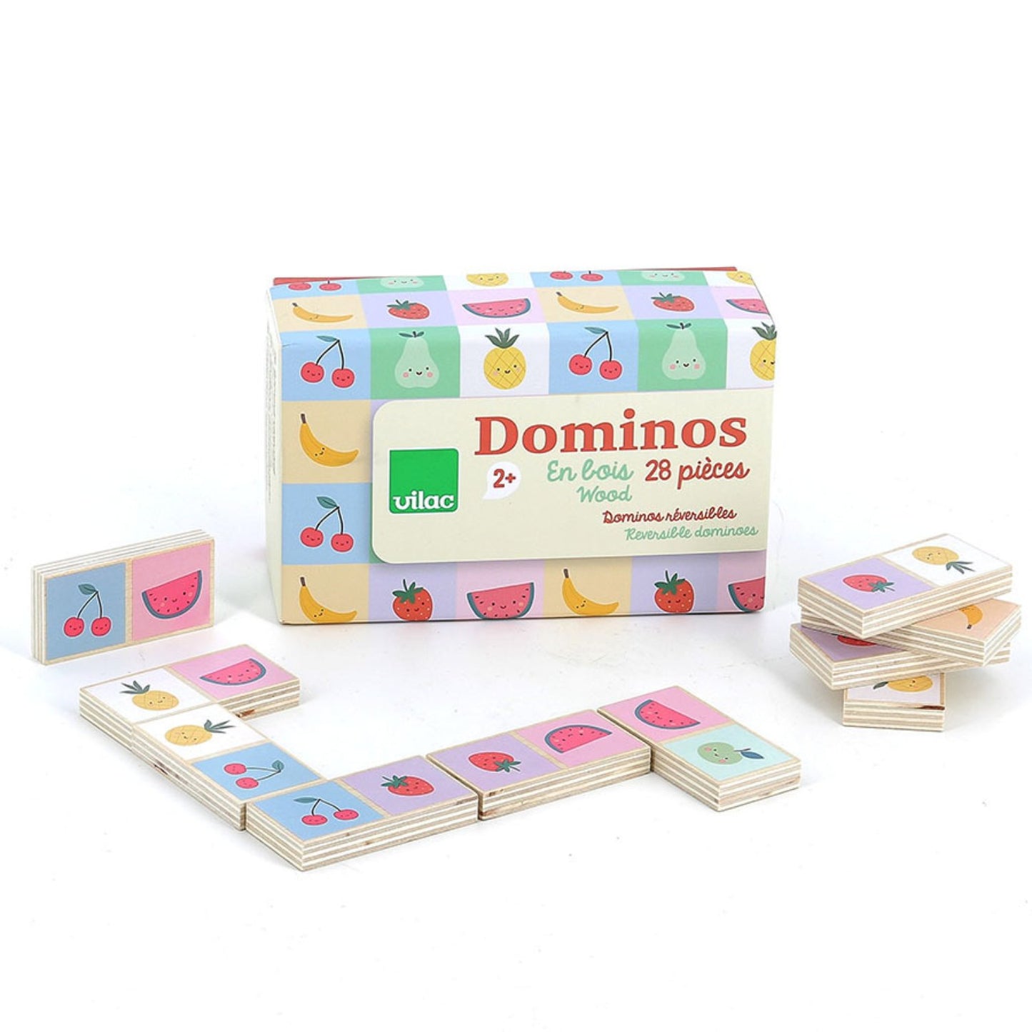 Fruit & Vegetable Dominoes | Designed by Sarah Betz | Educational Wooden Toy