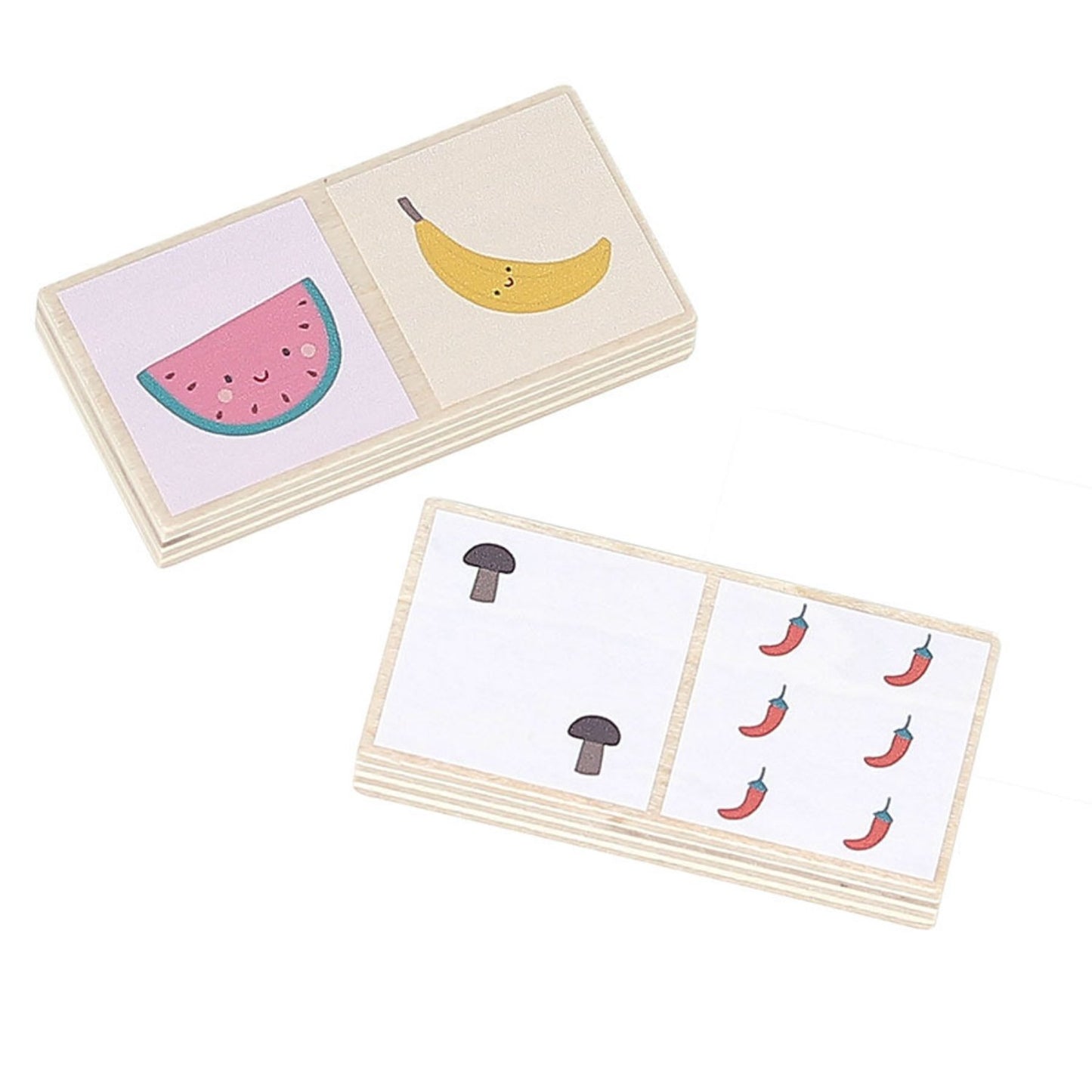 Fruit & Vegetable Dominoes | Designed by Sarah Betz | Educational Wooden Toy