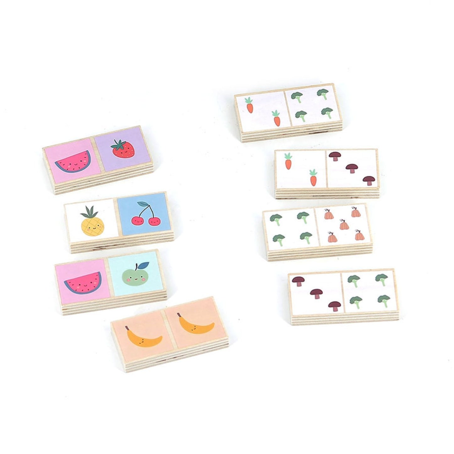 Fruit & Vegetable Dominoes | Designed by Sarah Betz | Educational Wooden Toy