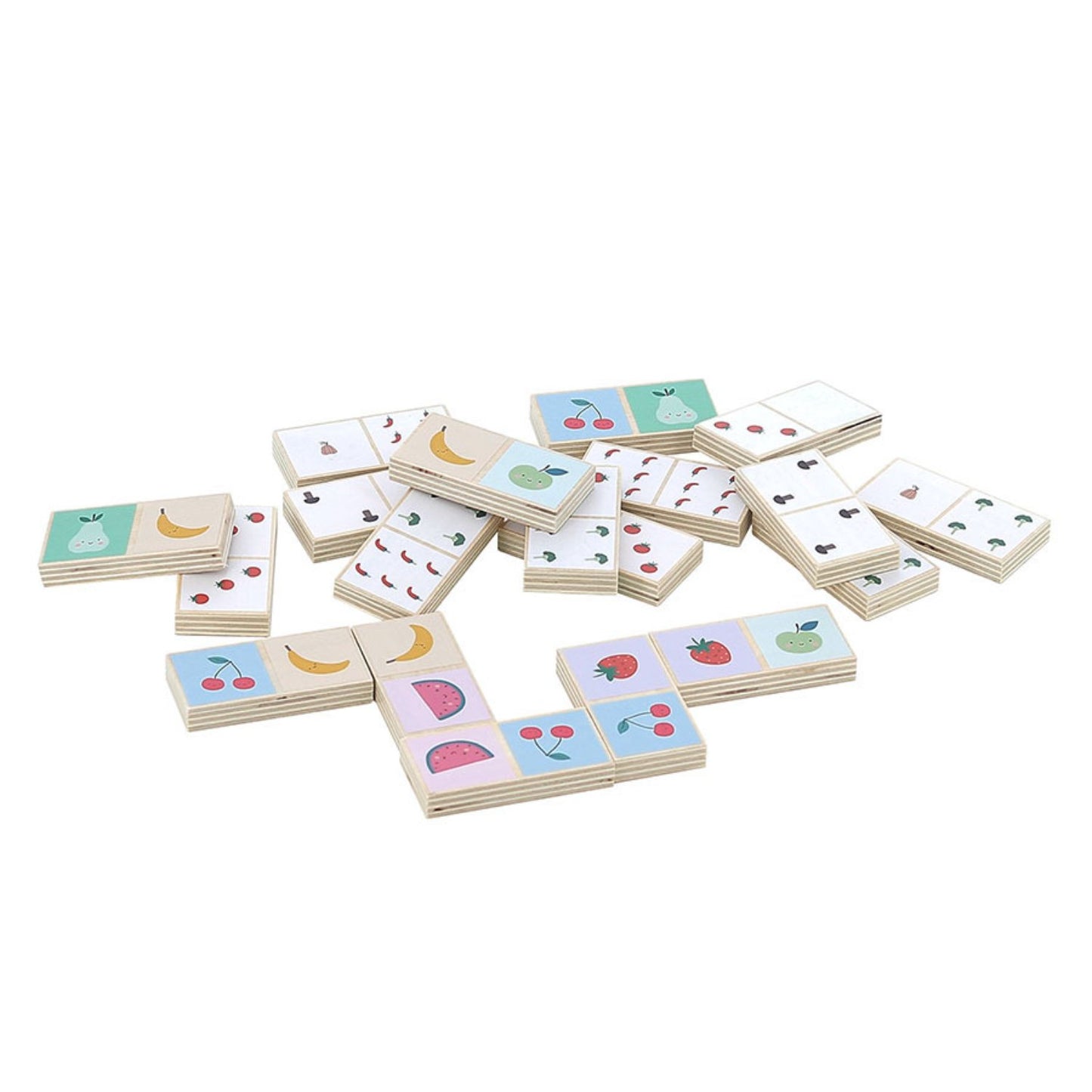 Fruit & Vegetable Dominoes | Designed by Sarah Betz | Educational Wooden Toy