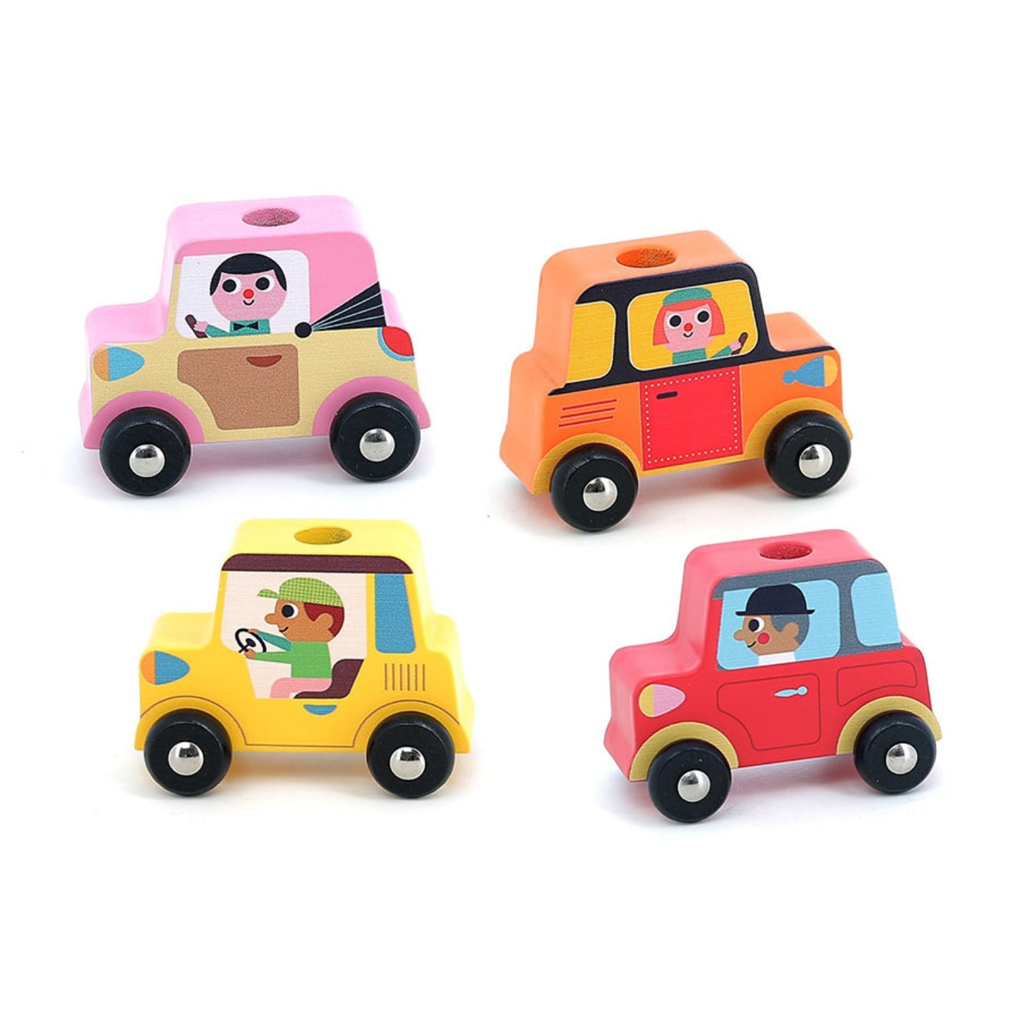 Stacker Car Transporter with 4 Cars | Designed by Ingela P. Arrhenius | Wooden Play Toy