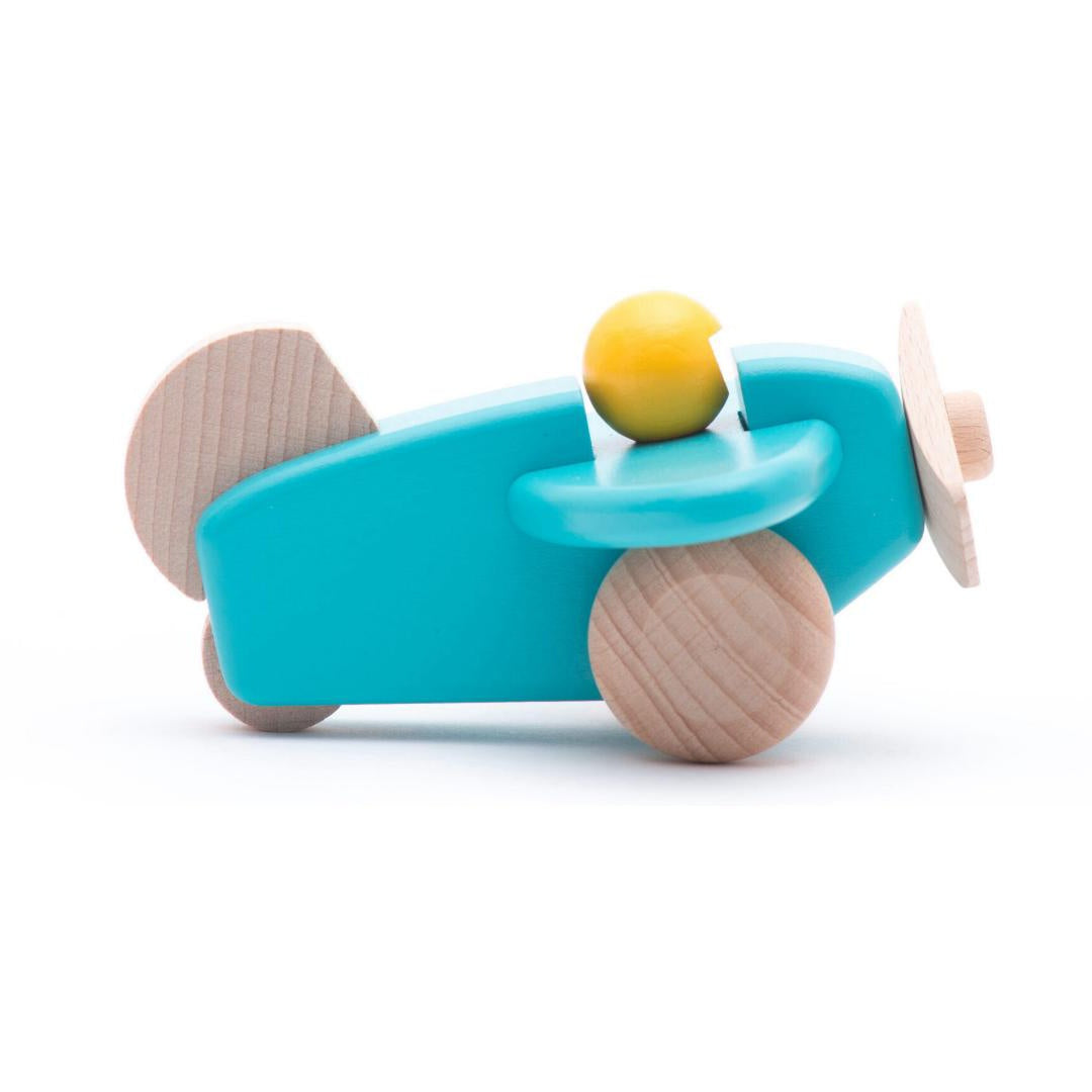 Aquamarine Plane with Pilot | Wooden Activity Toy for Babies & Toddlers