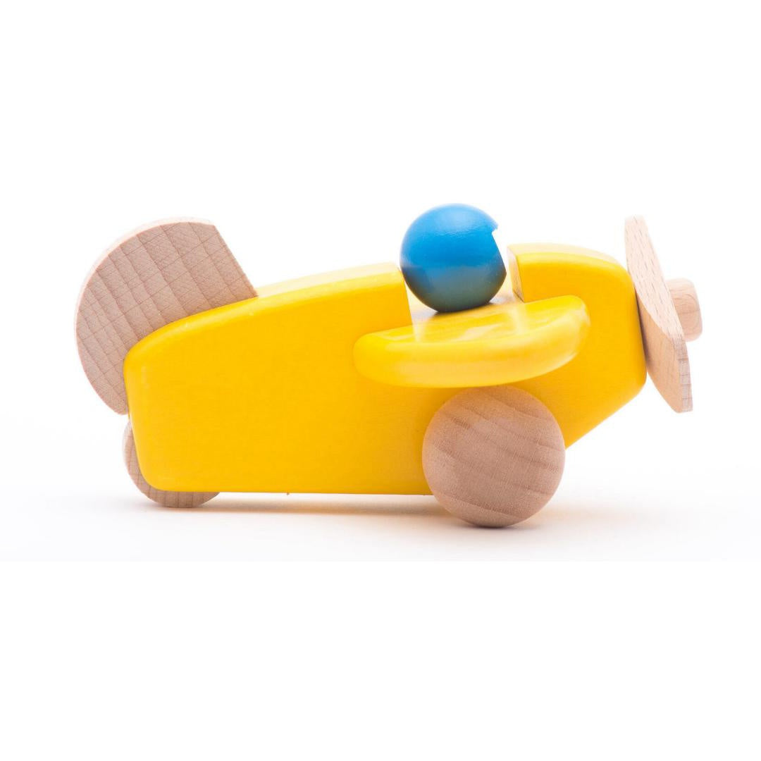 Yellow Plane with Pilot | Wooden Activity Toy for Babies & Toddlers