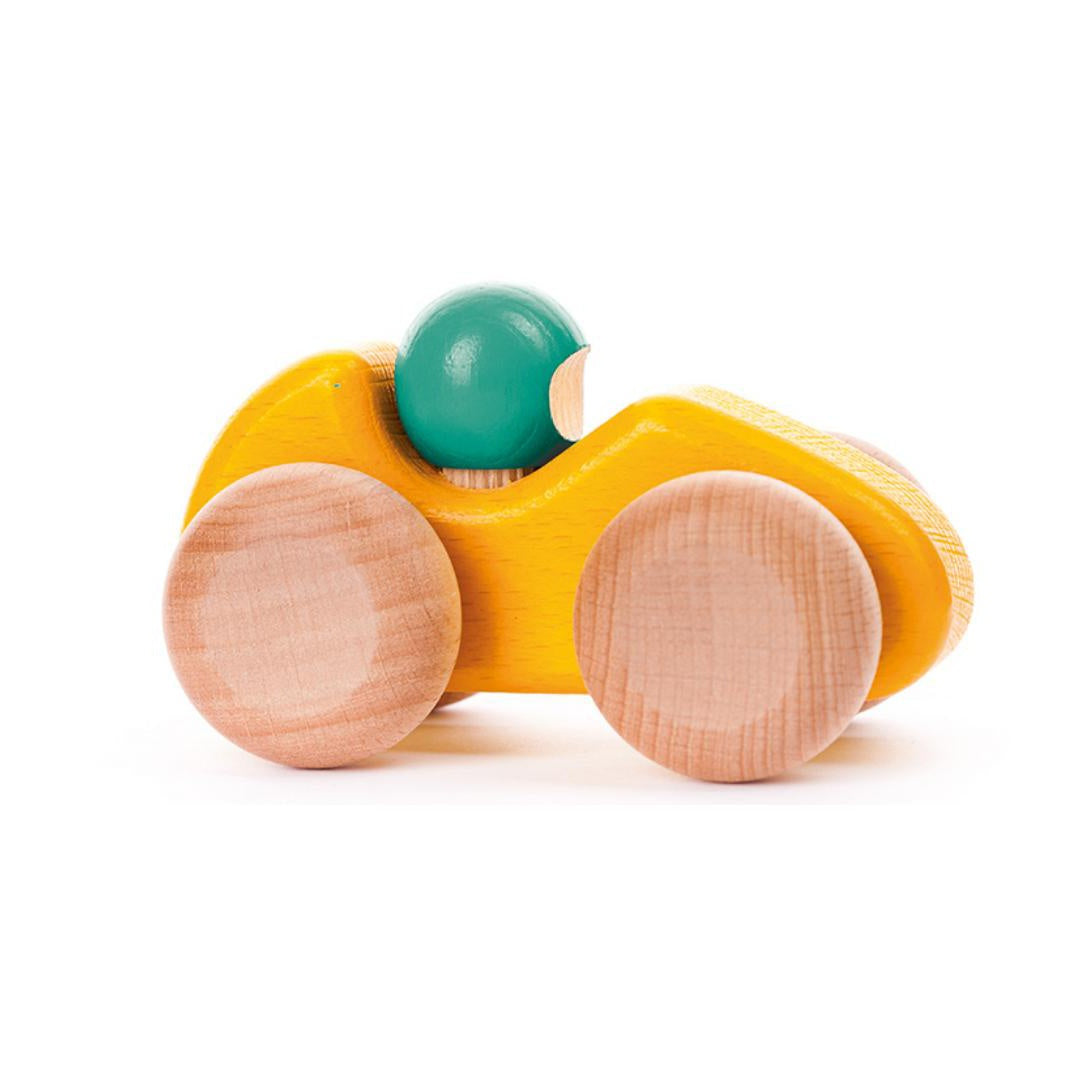 Yellow Racing Car | Wooden Activity Toy for Babies & Toddlers