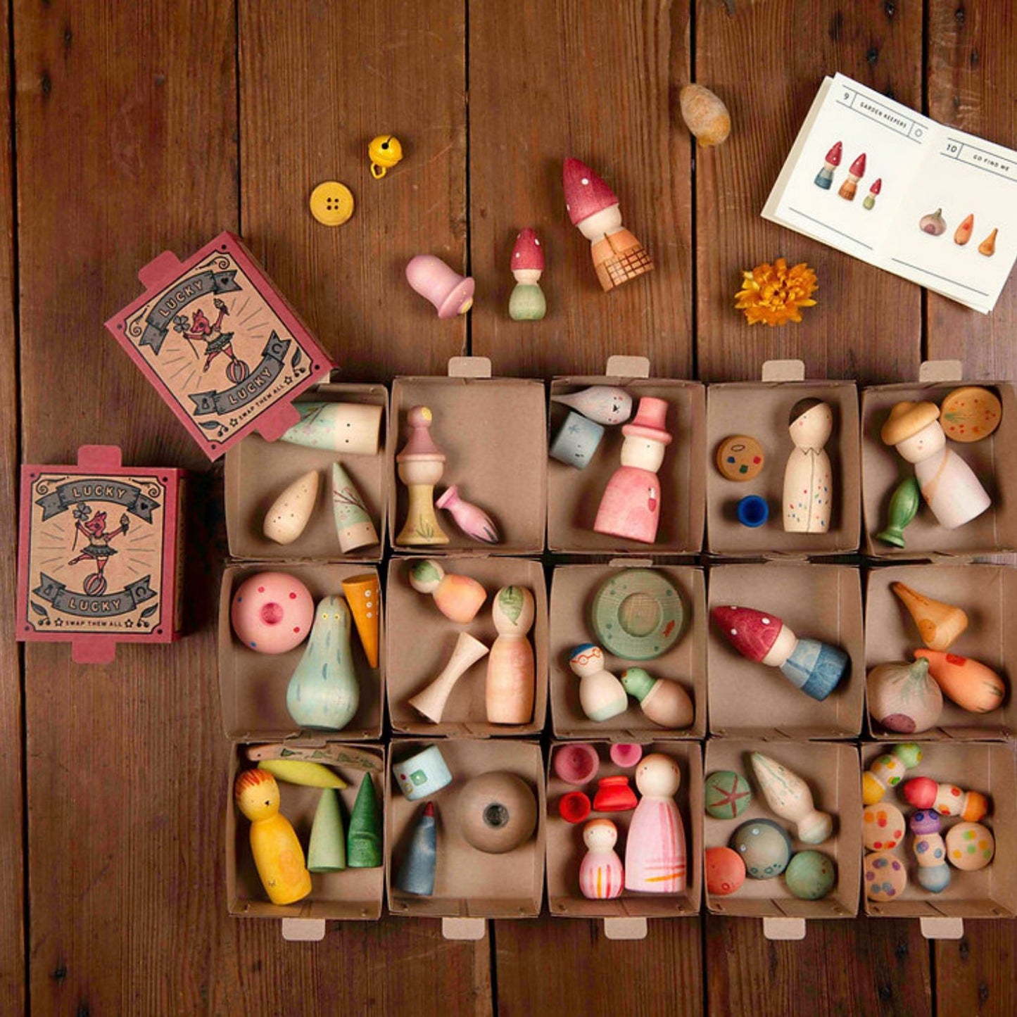 Lucky Lucky Surprise Box - 4th Edition | Hand-Crafted Wooden Mini Toy Playset