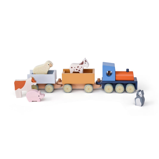 Farm Animal Wood Train | Wooden Toddler Activity Toy
