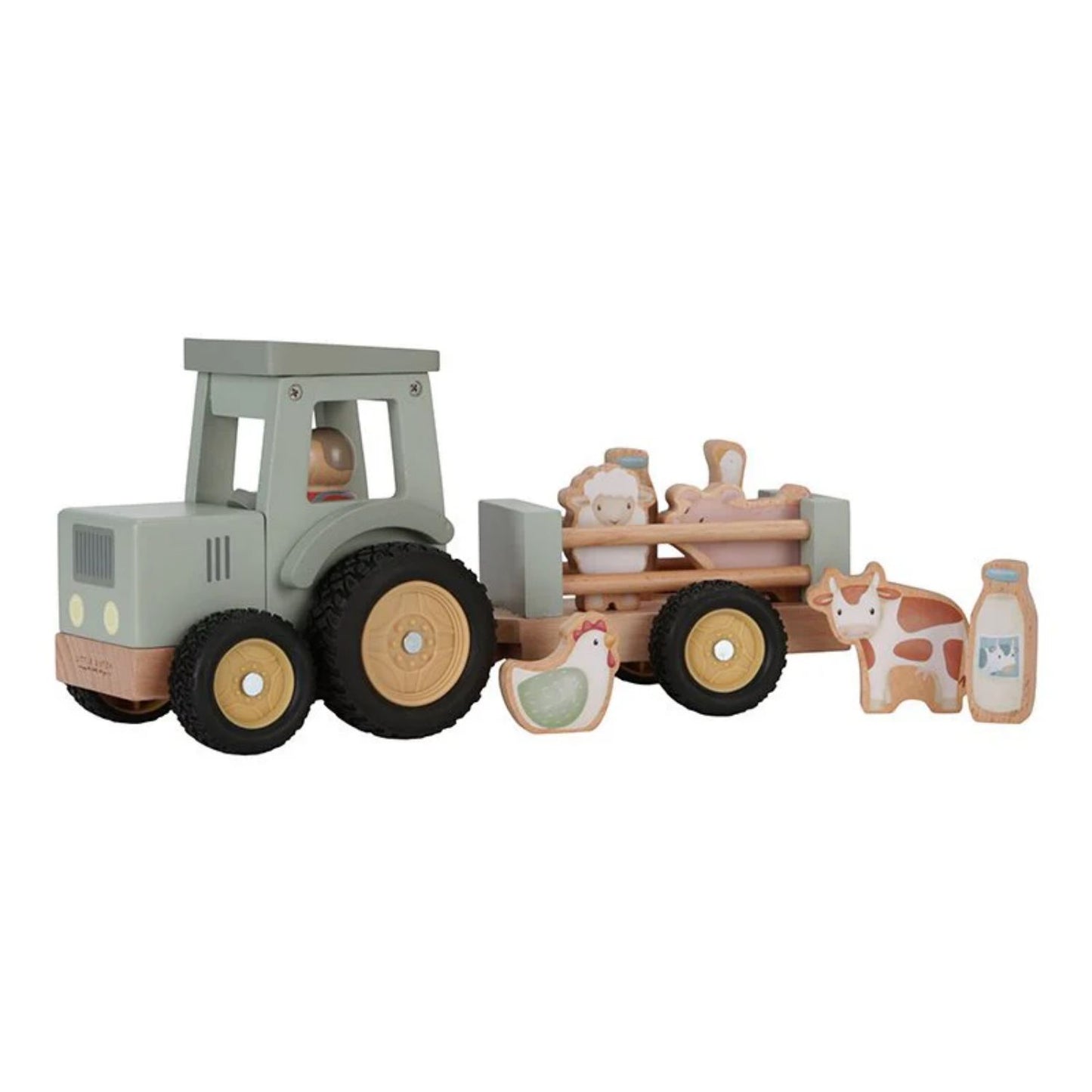 Tractor with Trailer | Wooden Toy Set for Imaginative Play