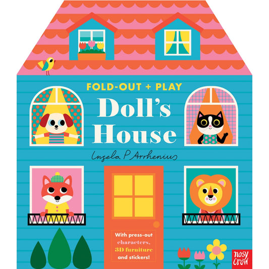 Fold-Out + Play: Doll's House - Build your own 3D house with interactive play pieces and stickers | Hardcover Children's Book