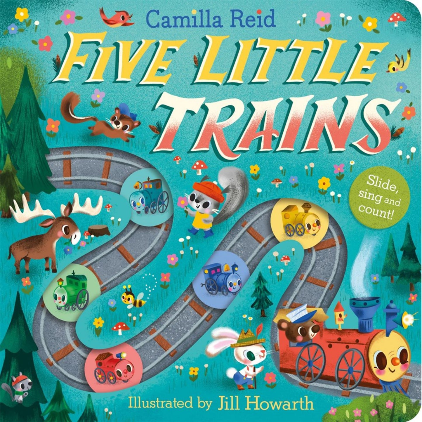 Five Little Trains: A Nursery Rhyme Counting Book for Toddlers | Interactive Board Book