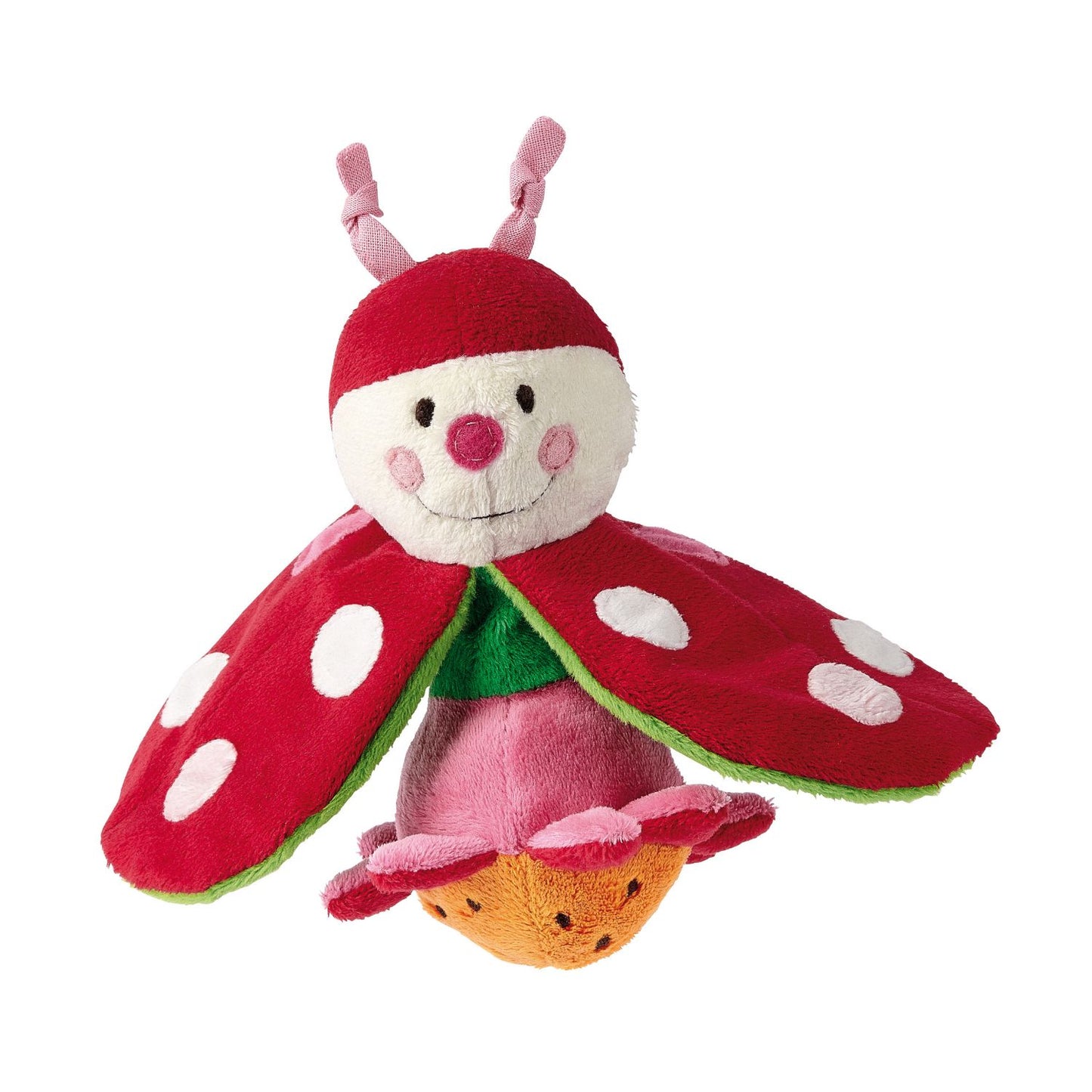 Ladybird & Flower | Reversible Crinkly Grasping Toy and Rattle | Baby’s First Soft Toy