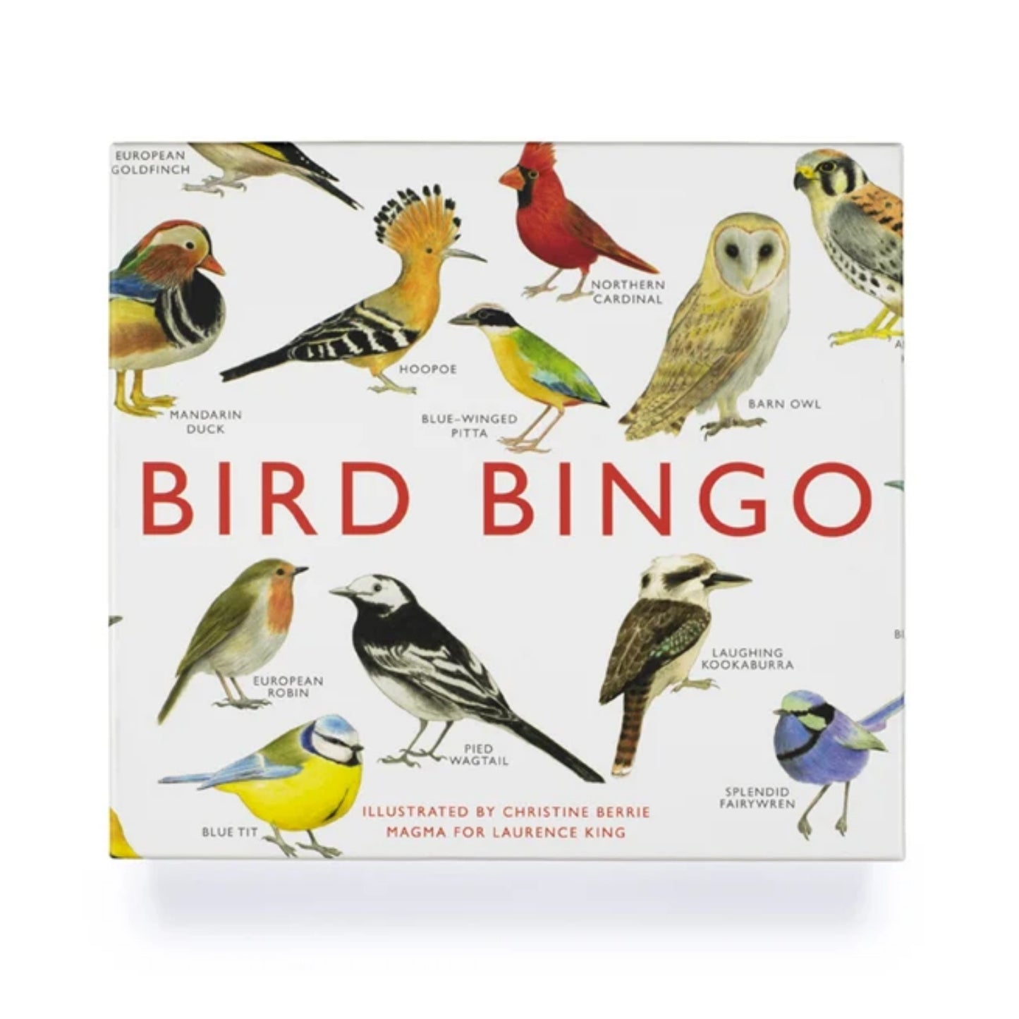 Bird Bingo game box with illustrations of various birds on a white background