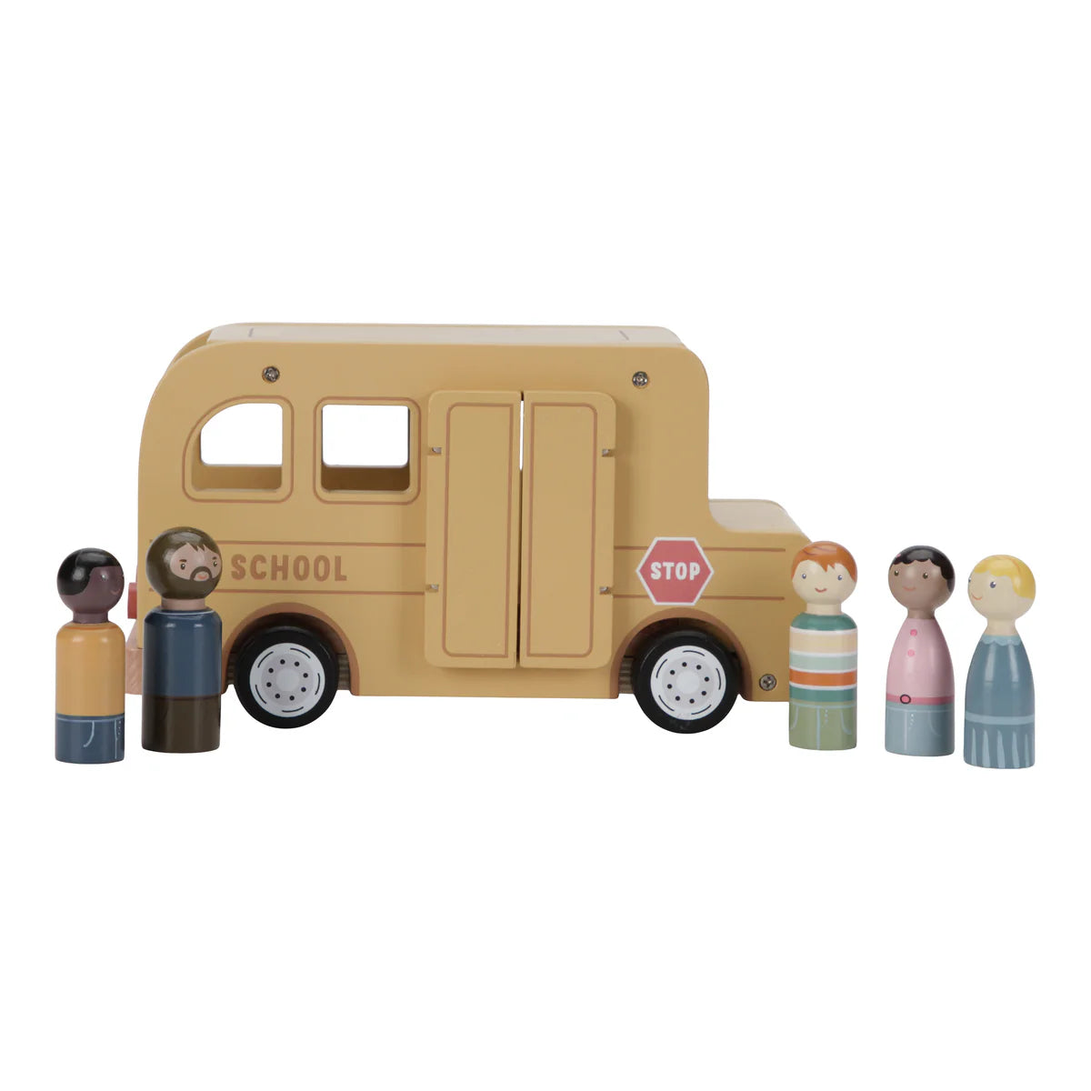 School Bus with Figures | Wooden Toy Set for Imaginative Play