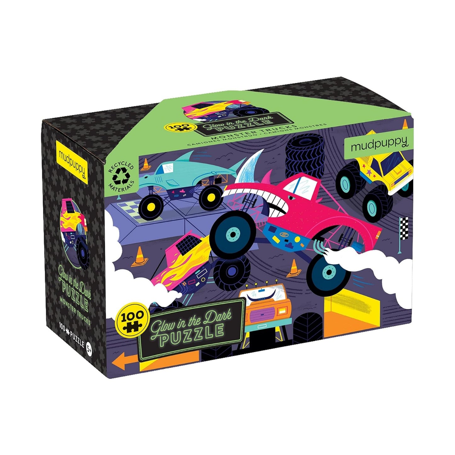 Monster Trucks | 100 Piece Glow-In-The-Dark Jigsaw Puzzle For Kids