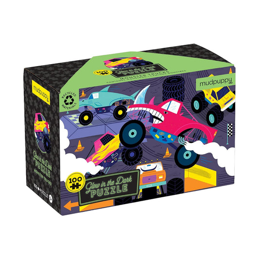 Monster Trucks | 100 Piece Glow-In-The-Dark Jigsaw Puzzle For Kids