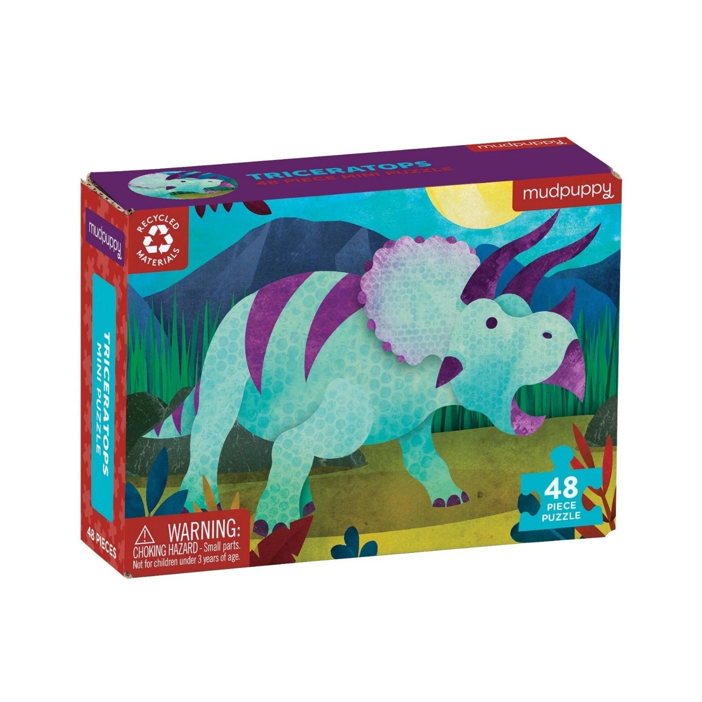 Triceratops Mini Puzzle | 48 Piece Jigsaw Puzzle For Kids