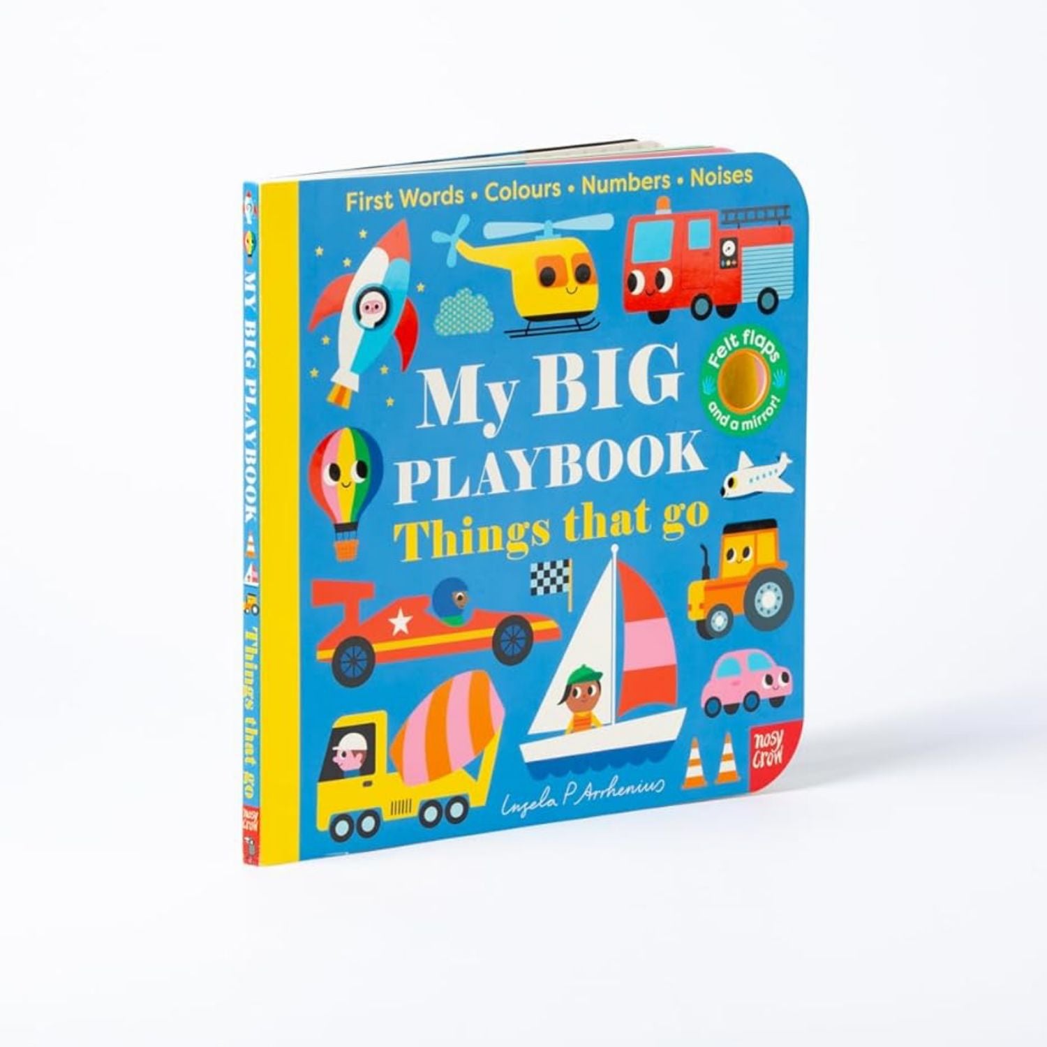 Children's book titled 'My BIG PLAYBOOK Things that go' on a white background