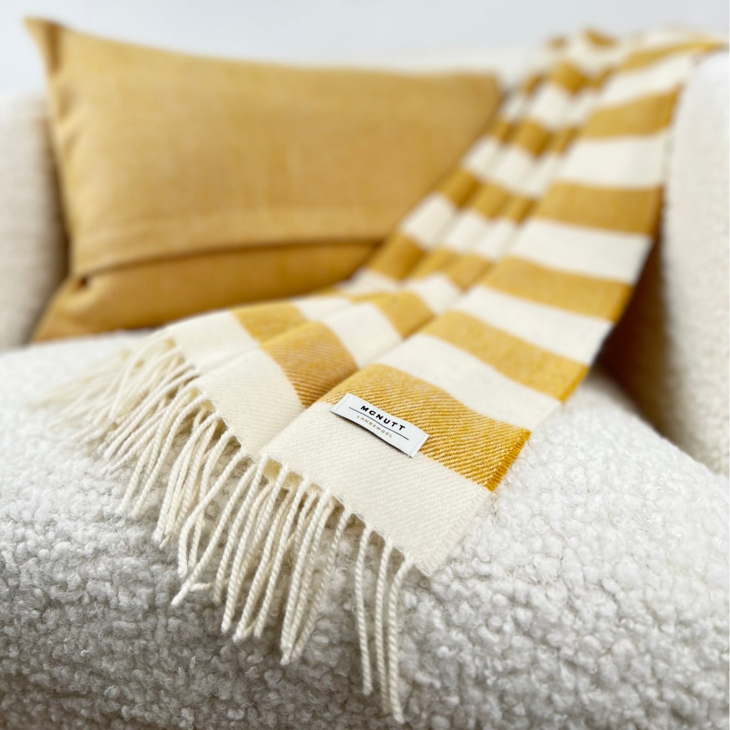 Whispering Lemon | Merino Lambswool Baby Blanket | Made in Downings, Co. Donegal