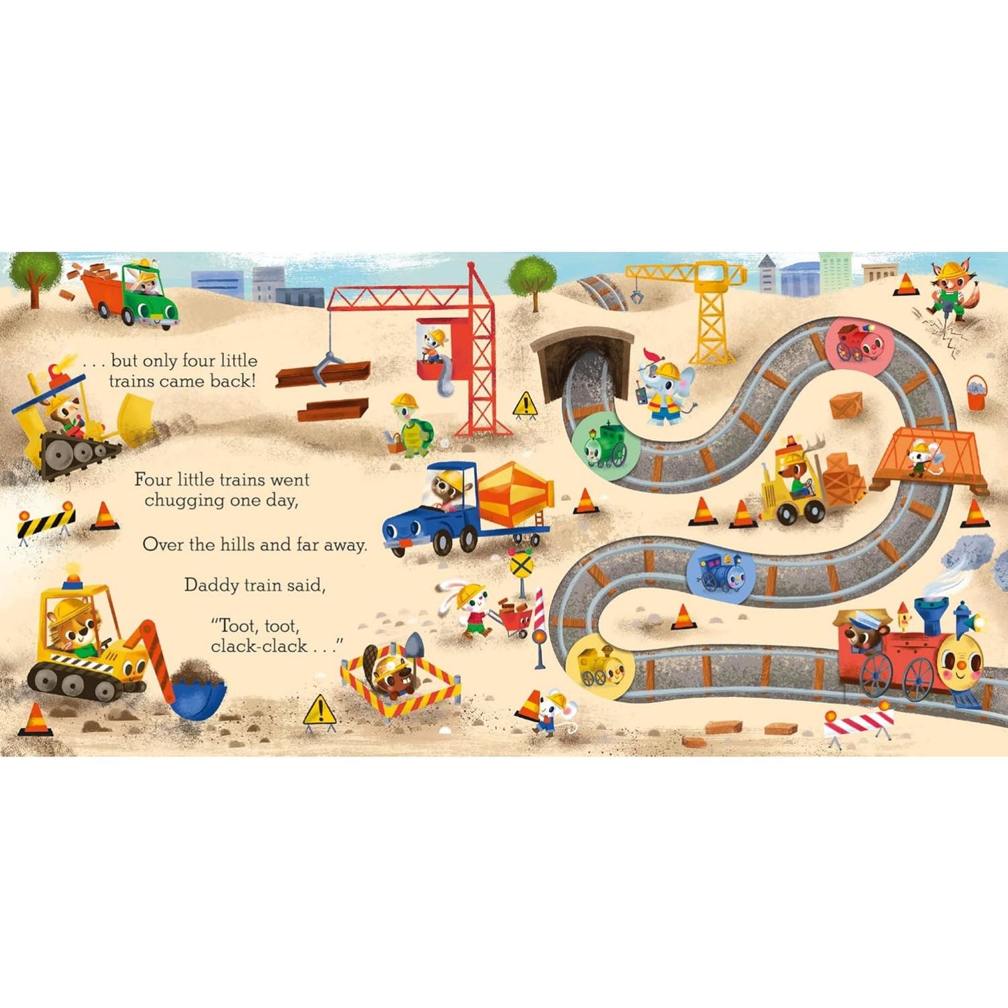 Five Little Trains: A Nursery Rhyme Counting Book for Toddlers | Interactive Board Book