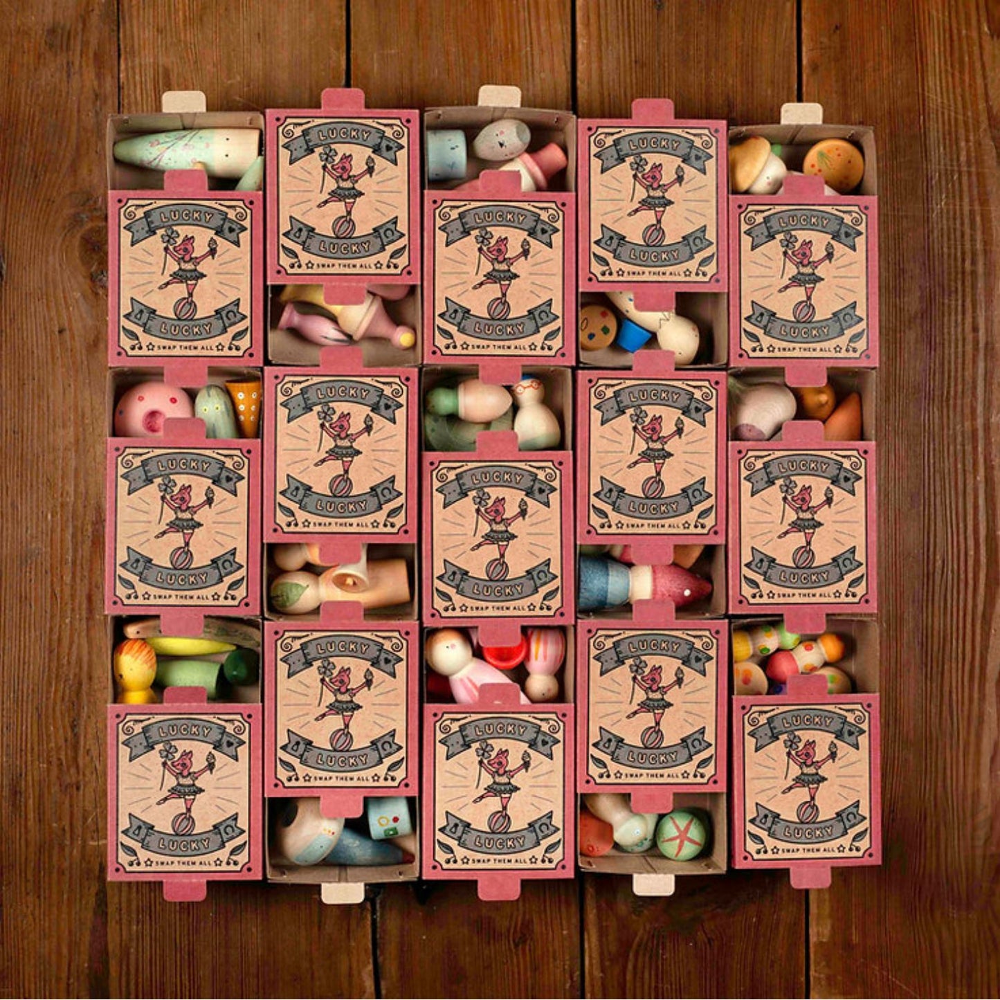 Lucky Lucky Surprise Box - 4th Edition | Hand-Crafted Wooden Mini Toy Playset