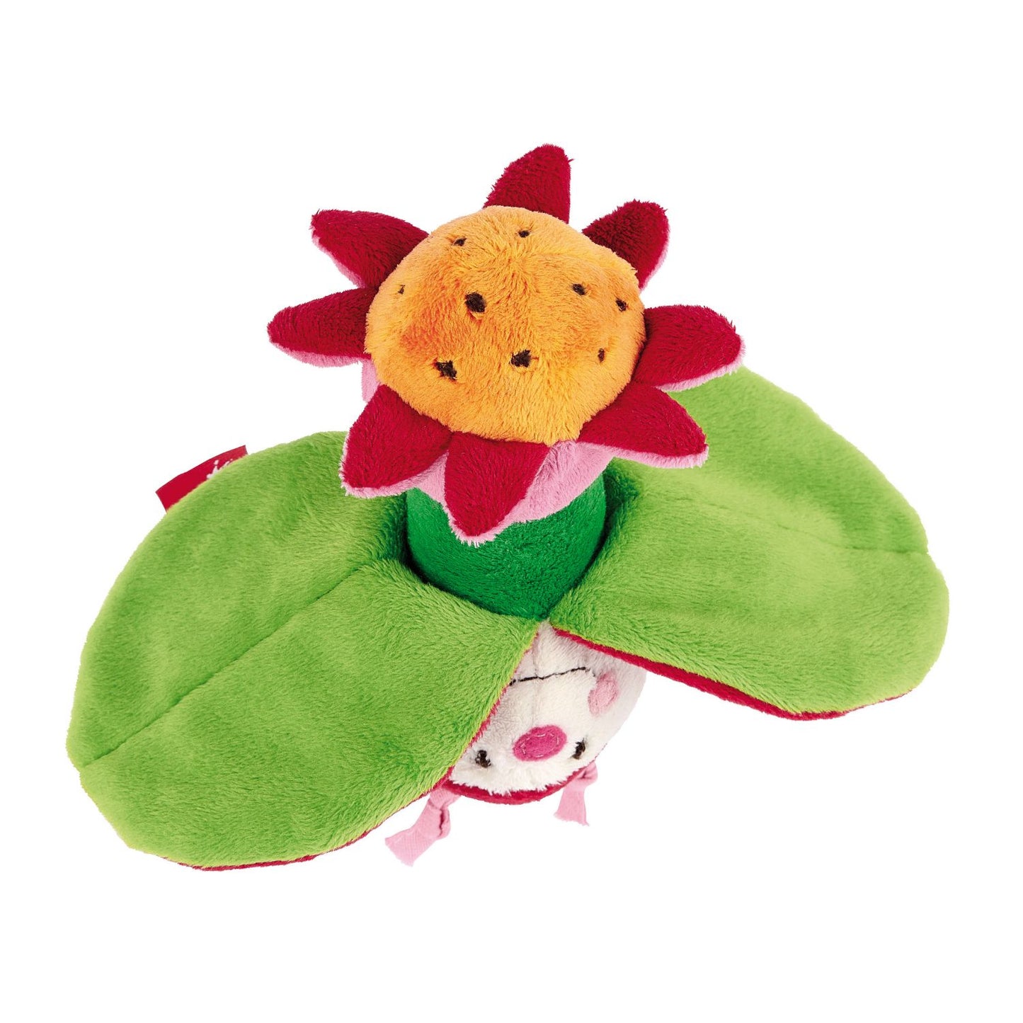 Ladybird & Flower | Reversible Crinkly Grasping Toy and Rattle | Baby’s First Soft Toy