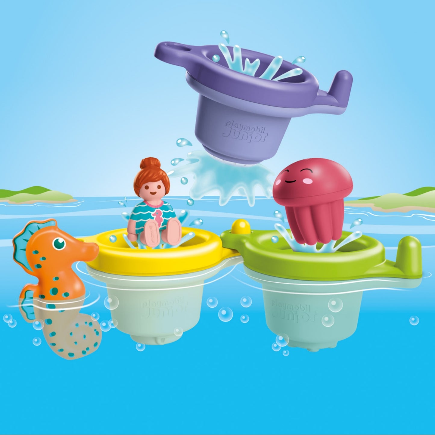 Floating Cups with Water Fun | Junior Aqua | Bath Toys | 1 - 4 Years