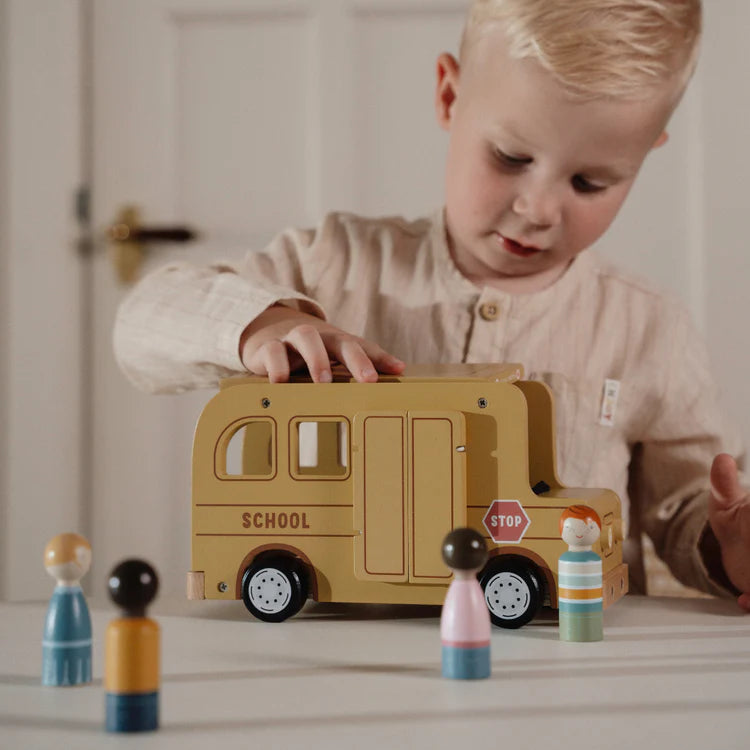 School Bus with Figures | Wooden Toy Set for Imaginative Play