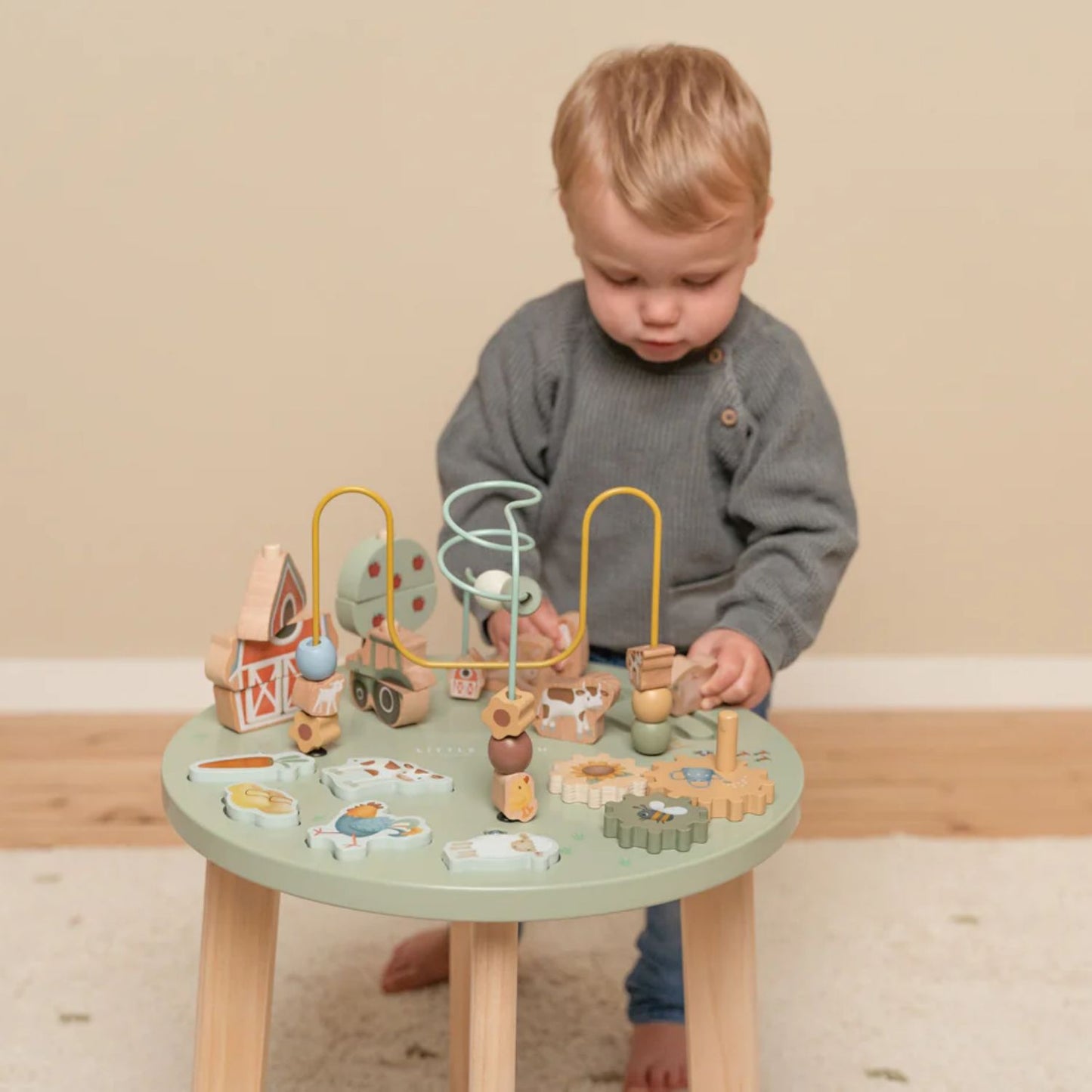 Little Farm Activity Table | Wooden Toddler Activity Toy