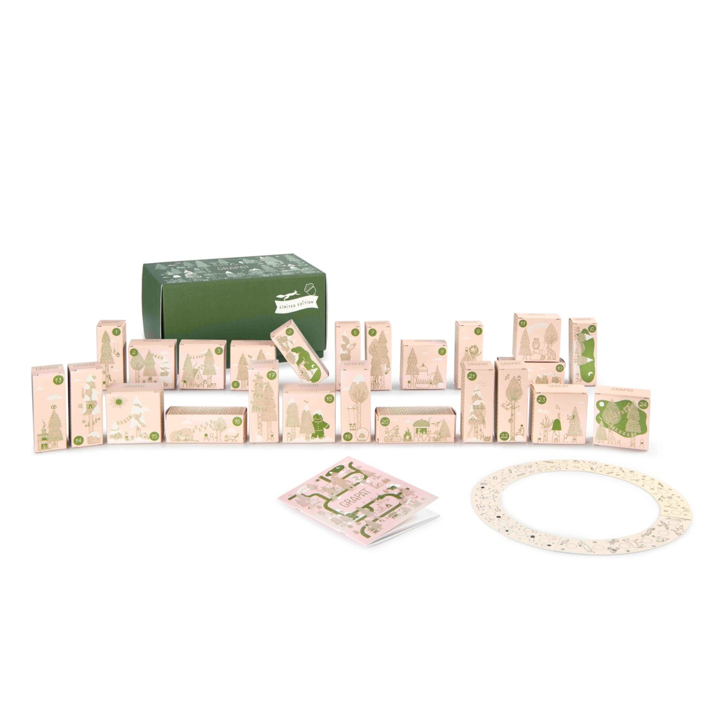 Grapat Advent Calendar 2025 | 24 Wooden Pieces | Natural Wooden Toys for Kids