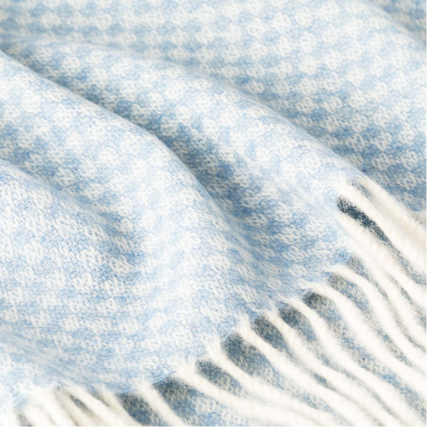 Blue Basket Weave Pattern | Irish Lambswool Baby Blanket | Made in Nenagh, Co. Tipperary