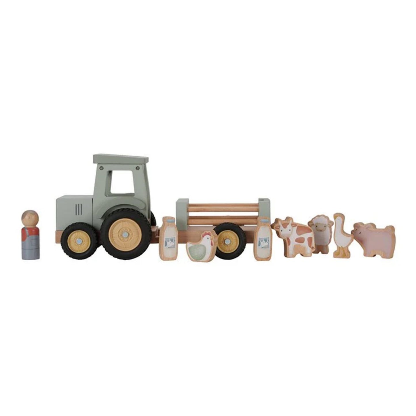 Tractor with Trailer | Wooden Toy Set for Imaginative Play