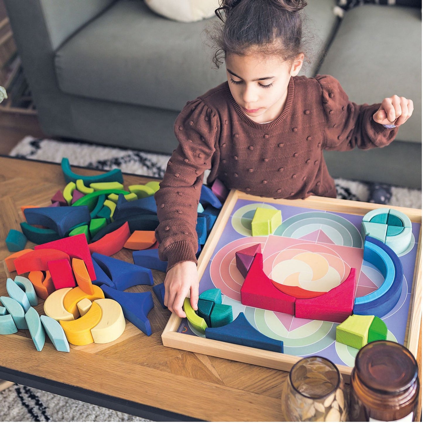 Arcs In Squares | Building Set | Wooden Toys for Kids | Open-Ended Play