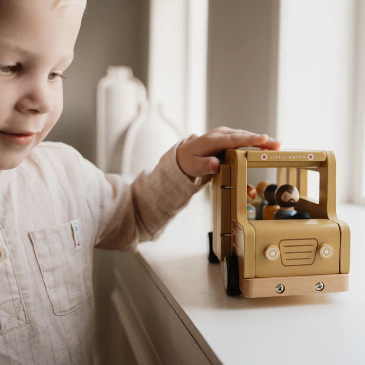 School Bus with Figures | Wooden Toy Set for Imaginative Play