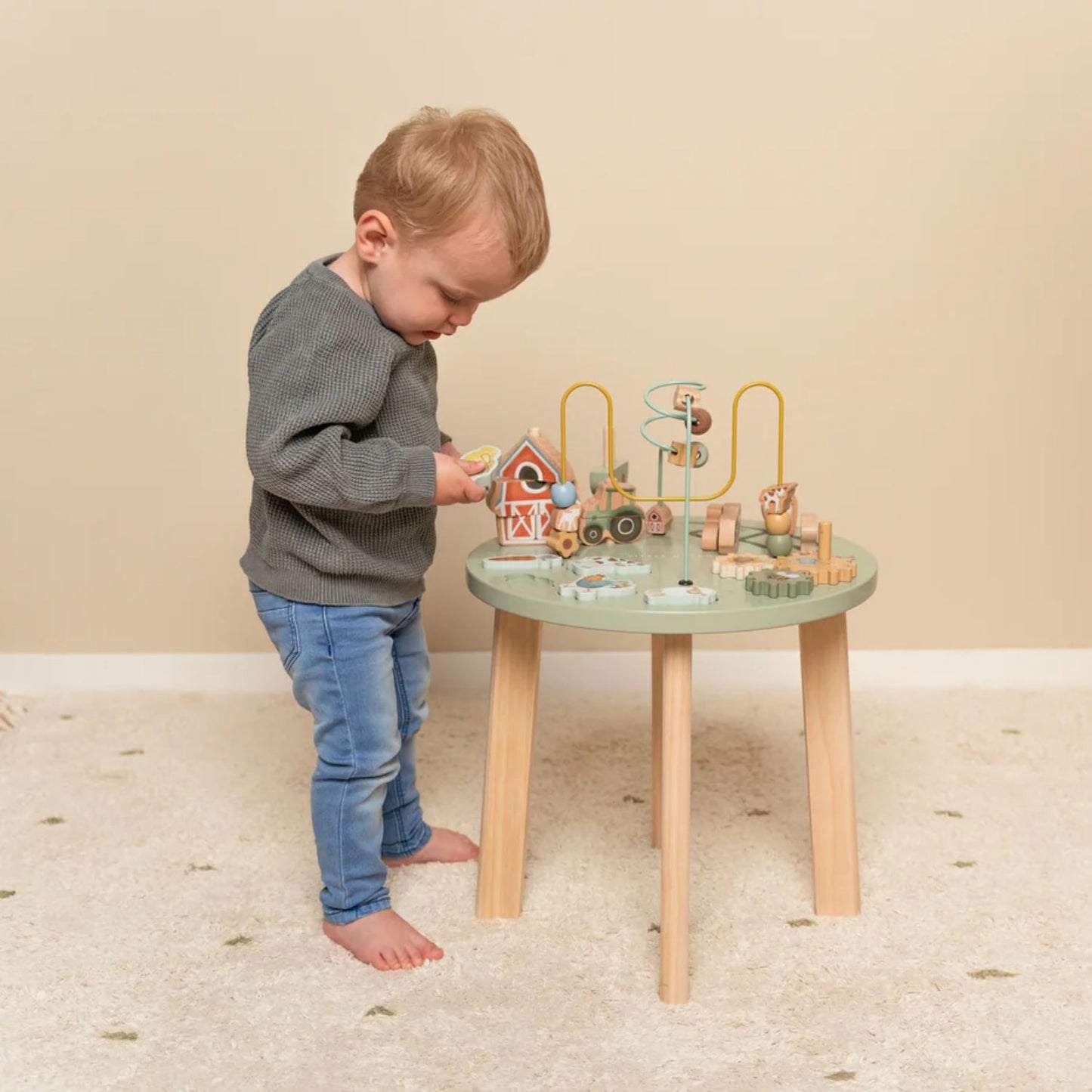 Little Farm Activity Table | Wooden Toddler Activity Toy