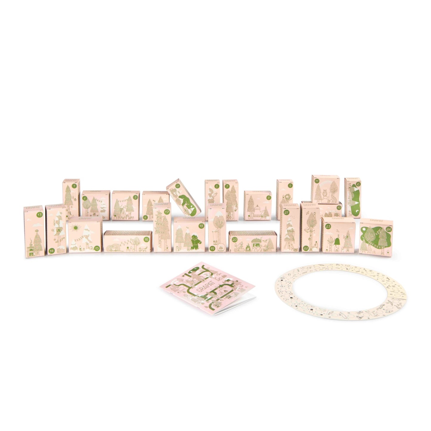 Grapat Advent Calendar 2025 | 24 Wooden Pieces | Natural Wooden Toys for Kids