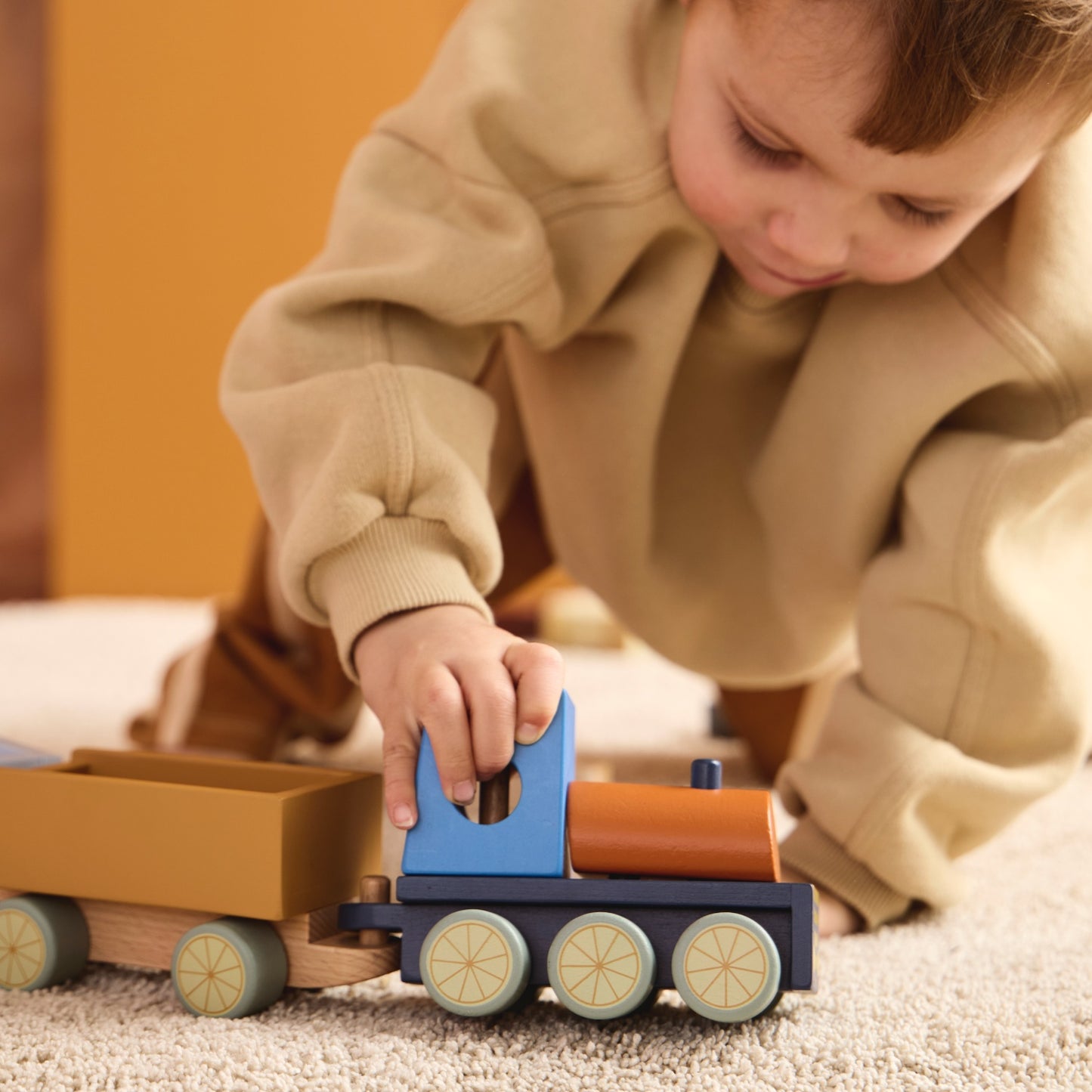 Farm Animal Wood Train | Wooden Toddler Activity Toy